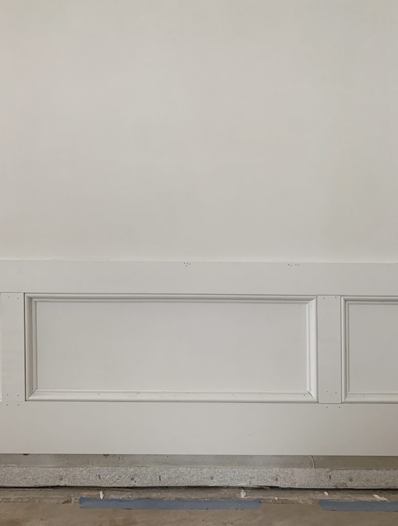 wainscoting primed and ready for finishing