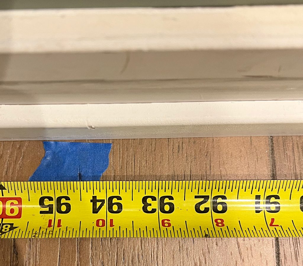 Measure from the inside corner to the 10" mark on your tape to get an accurate measurement of the wall for installing your baseboards