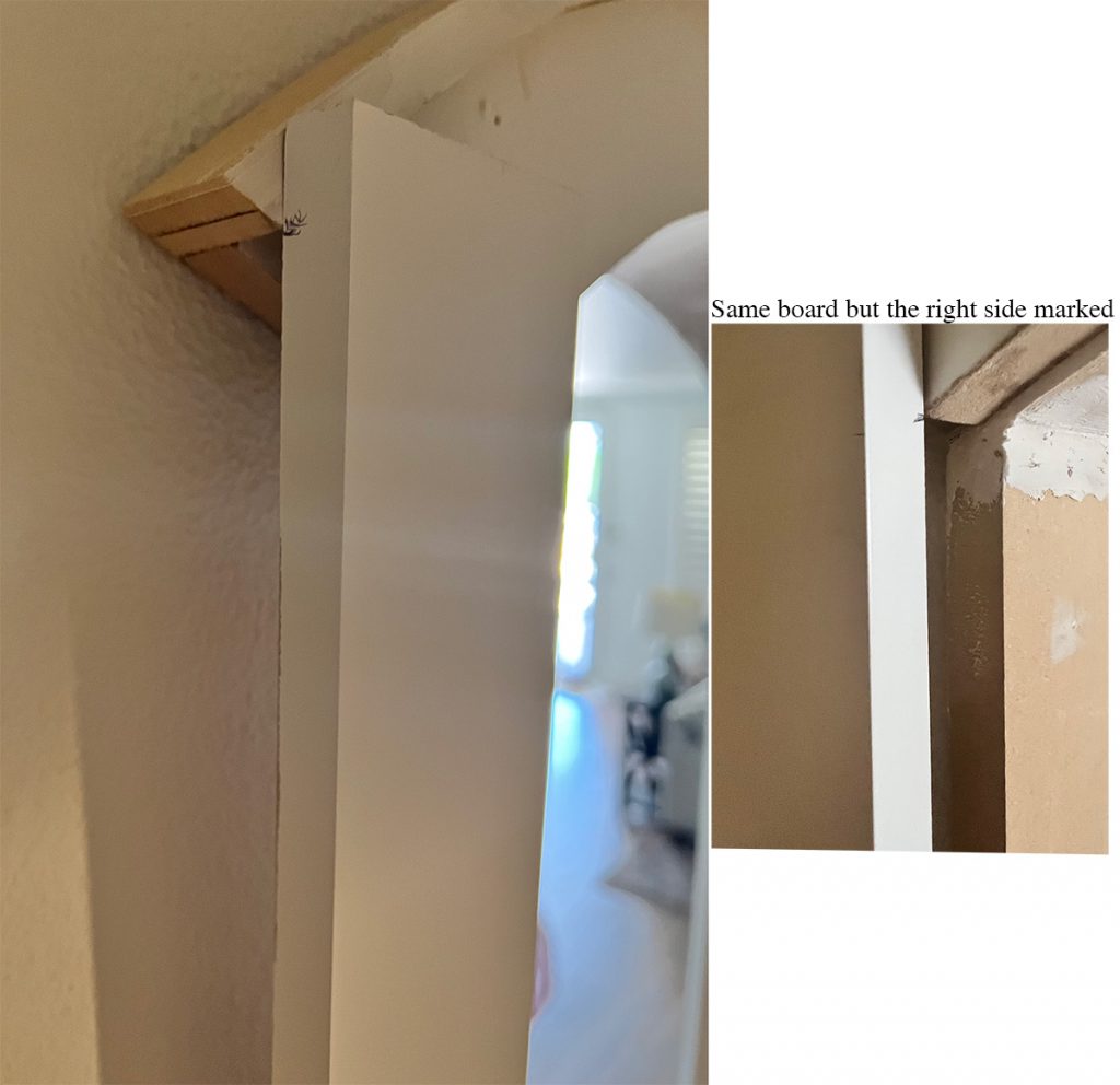 line the trim up to the arch and mark where it will hit the archway trim that way you can go and cut the points with your miter saw and trim your arch easily